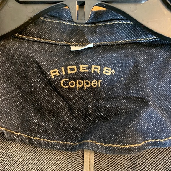 LEE Riders Copper Women’s 2XL XXL Three Button Lapel Blue Denim Jean Jacket - Picture 6 of 6